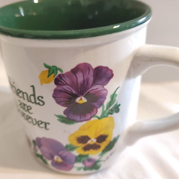 Potpourri Friends Forever Cup Mug Purple Pansies VTG 1992 Gift Collector EC - Picture 3 of 7